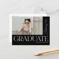 Modern Bold Type Graduate Graduation Photo Party A