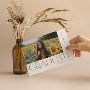 Modern Bold Type Graduate Graduation Photo Party   Invitation