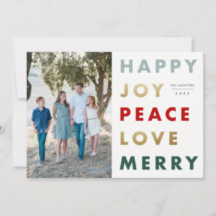 Modern Bold Type Photo Christmas Holiday Card