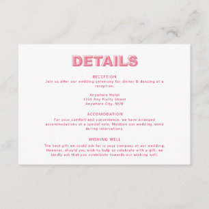 Modern Bold Type Text Details Enclosure Card