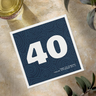 Modern Bold Typography 40th Birthday Party Napkin