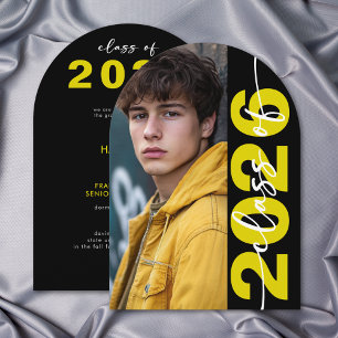 Modern Bold Typography Arch Grad Announcement