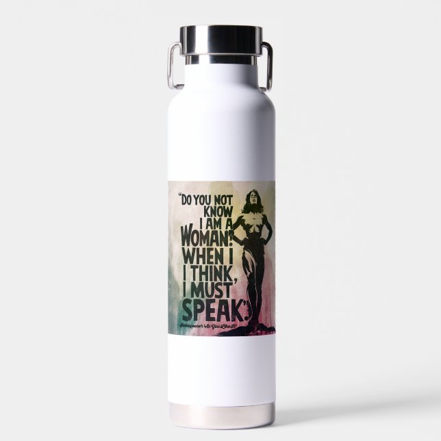 Modern Bold Typography Artistic Feminist Water Bottle (Front)