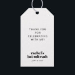 Modern Bold Typography Black and White Bat Mitzvah Gift Tags<br><div class="desc">Personalised Modern Bold Typography Black and White Bat Mitzvah Gift Tag</div>