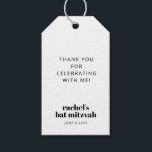 Modern Bold Typography Black and White Bat Mitzvah Gift Tags<br><div class="desc">Personalised Modern Bold Typography Black and White Bat Mitzvah Gift Tag</div>