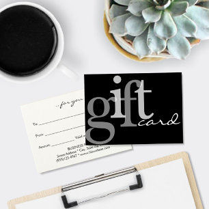 Modern Bold Typography Black White Gift Card