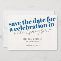 Modern Bold Typography Blue Wedding