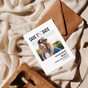 modern bold typography chic save the date postcard