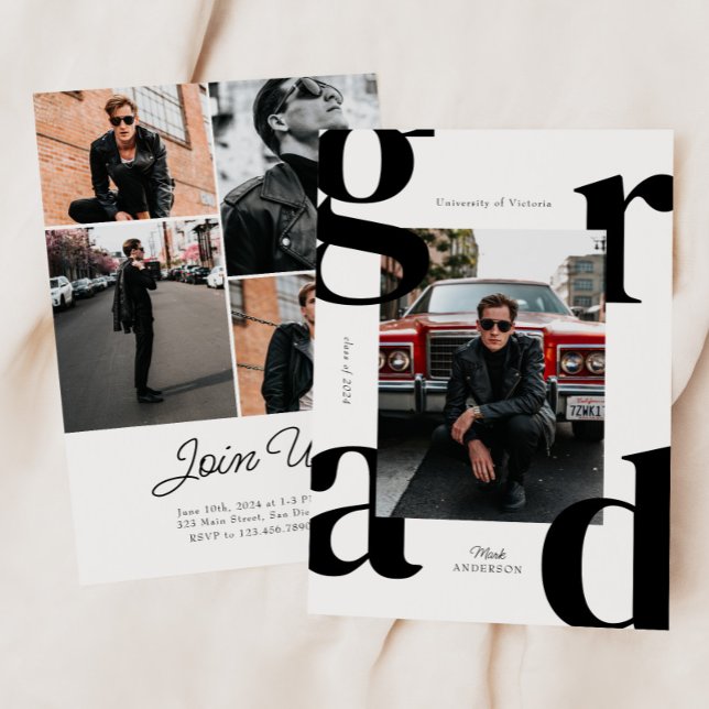 Modern & Bold Typography Class of 2024 Graduation Invitation (Creator Uploaded)