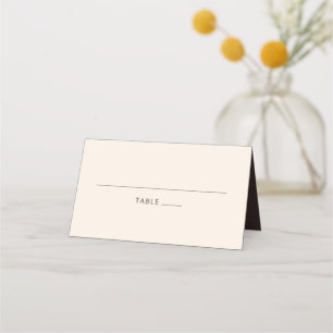 Modern Bold Typography Earthy Brown Cream Wedding Place Card