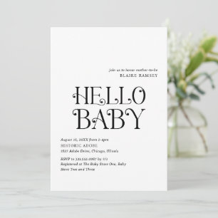 Modern Bold Typography Elegant Baby Shower Invitation