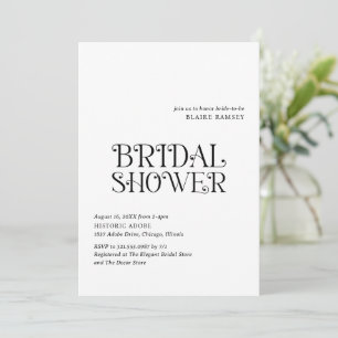 Modern Bold Typography Elegant Bridal Shower Invitation