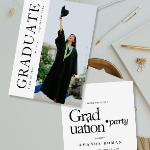 Modern Bold Typography Graduation Invitation