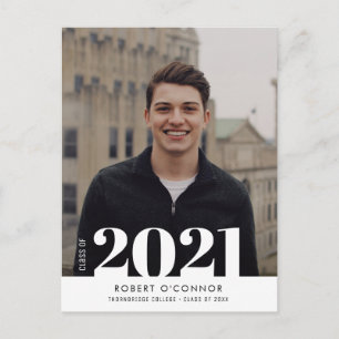 Modern Bold typography graduation invitation Postcard