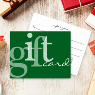 Modern Bold Typography Green Add Logo Gift Card