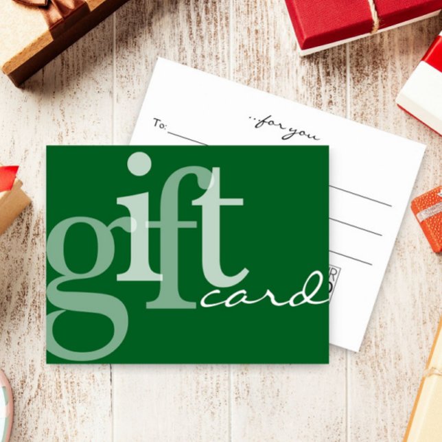 Modern Bold Typography Green Add Logo Gift Card (Creator Uploaded)