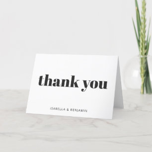 Modern Bold Typography Personalised White  Thank You Card