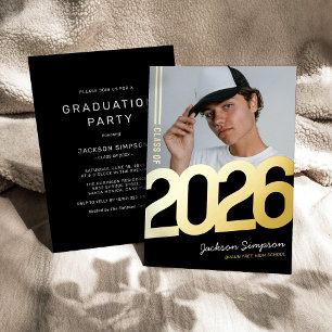 Modern Bold Typography Photo Grad Gold