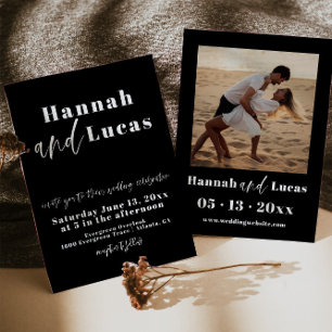 Modern Bold Typography Photo Wedding Invitation