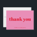 Modern Bold Typography Pink and Red Custom Wedding Thank You Card<br><div class="desc">Modern Bold Typography Pink and Red Custom Wedding Thank You Card</div>