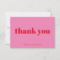 Modern Bold Typography Pink and Red Custom Wedding
