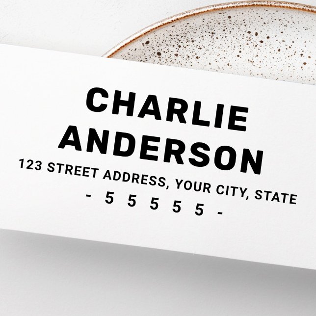 Modern bold typography return address rubber stamp (Modern bold typography return address rubber stamp)