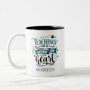 Modern Bold Typography Teacher Appreciation Gift   Two-Tone Coffee Mug