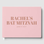 Modern Bold Typography Terracotta Pink Bat Mitzvah Guest Book<br><div class="desc">Personalised Modern Bold Typography Terracotta Pink Bat Mitzvah Guest Book</div>