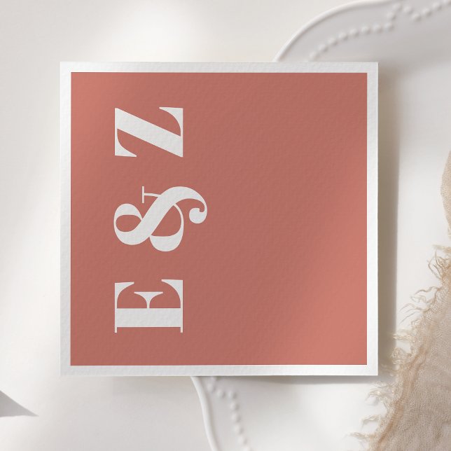 Modern Bold Typography Terracotta Wedding Napkin (Creator Uploaded)