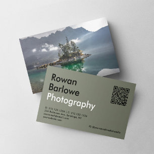 Modern Bold Typography Unique Photography Business Card
