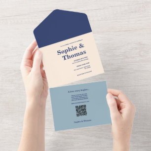 Modern Bold Typography Wedding  All In One Invitation