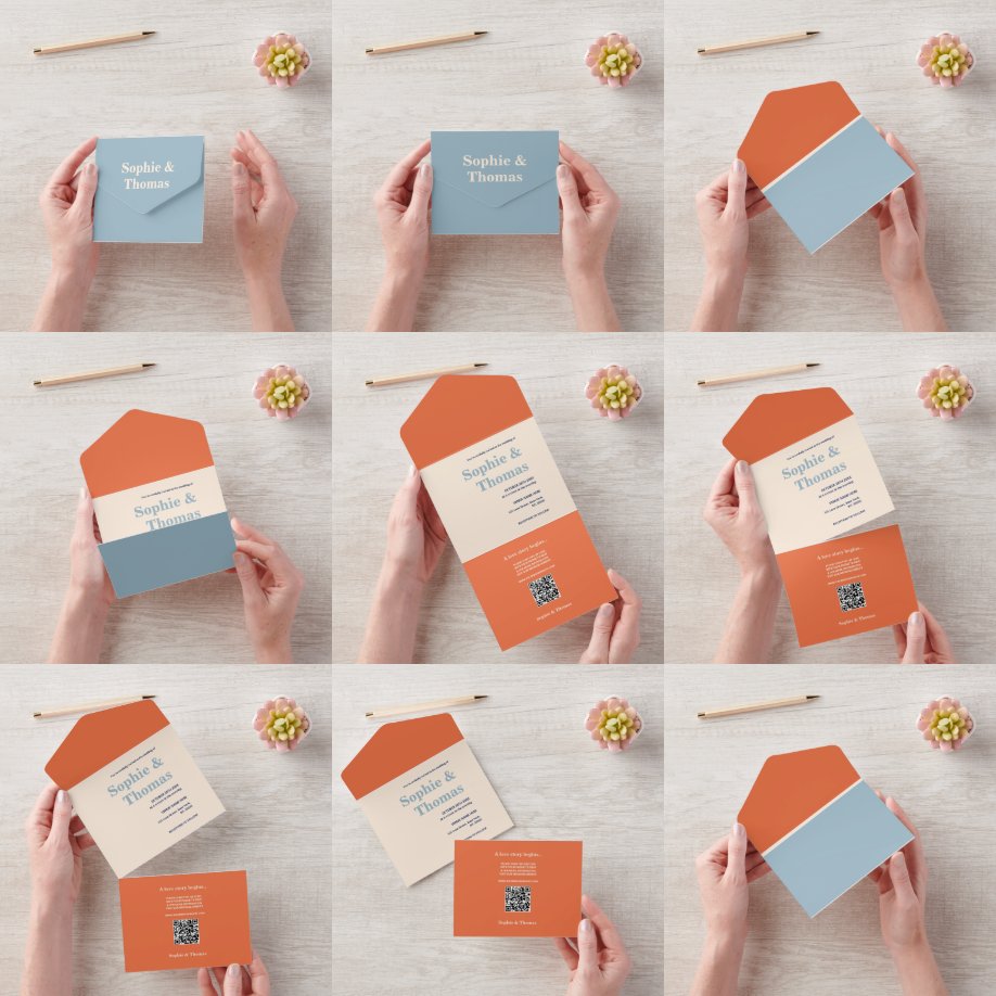 Modern Bold Typography Wedding  All In One Invitation