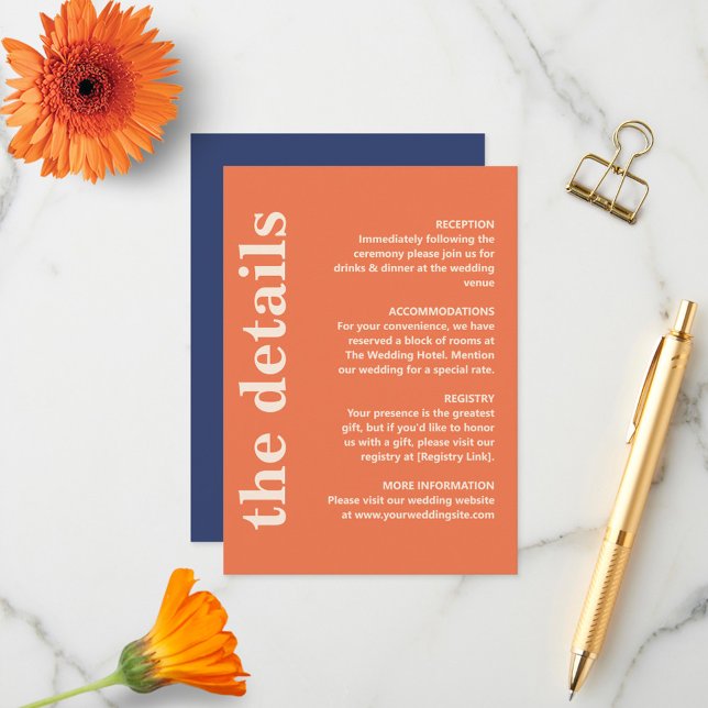 Modern Bold Typography Wedding Details Enclosure Card (Creator Uploaded)