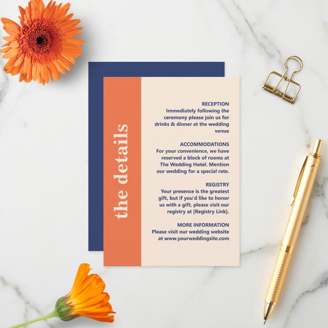 Modern Bold Typography Wedding Details Enclosure Card (Creator Uploaded)