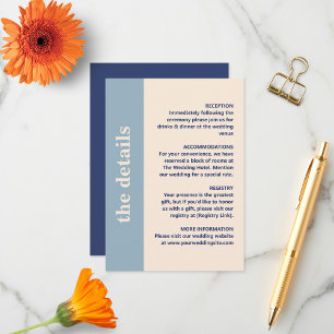 Modern Bold Typography Wedding Details Enclosure Card