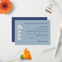 Modern Bold Typography Wedding Dusty Blue Navy
