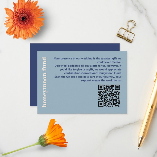 Modern Bold Typography Wedding Honeymoon Fund Enclosure Card (Creator Uploaded)