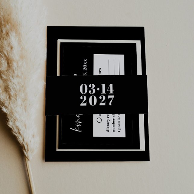 Modern Bold Typography Wedding Invitation Belly Band (Creator Uploaded)