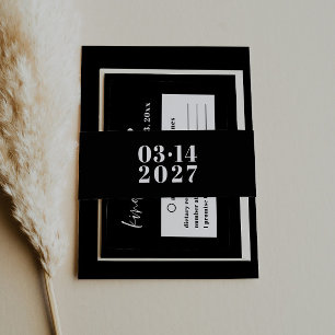 Modern Bold Typography Wedding Invitation Belly Band
