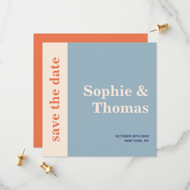 Modern Bold Typography Wedding Save the Date (Front/Back In Situ)