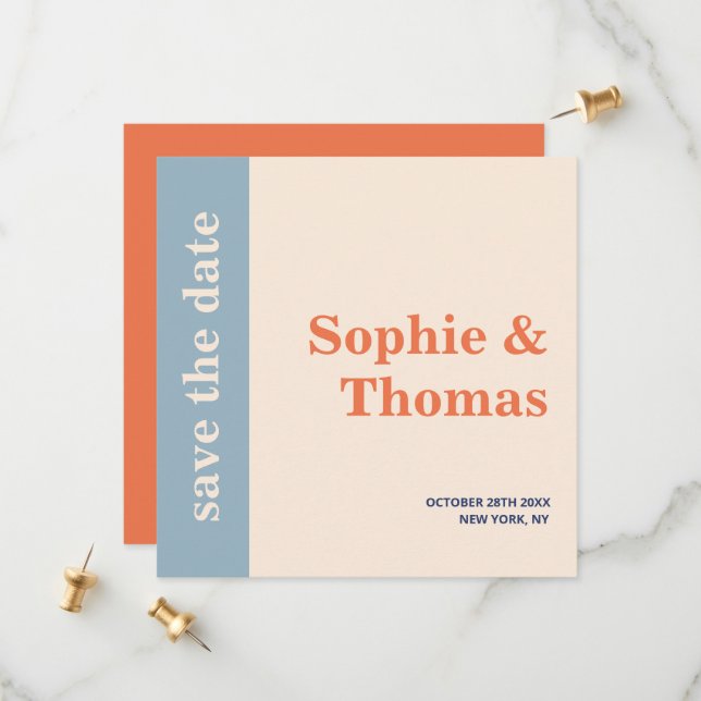 Modern Bold Typography Wedding Save the Date (Front/Back In Situ)