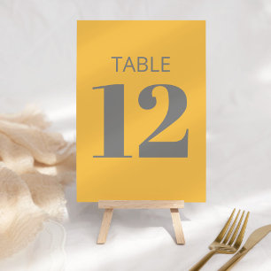 Modern Bold Typography Yellow and Grey Bat Mitzvah Table Number