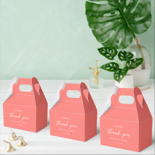 Modern Bold Vibrant Coral Simple Wedding Favour Box