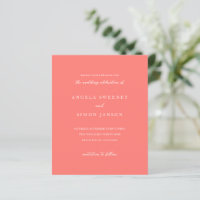 Modern Bold Vibrant Coral Wedding Save the Date