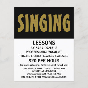 Modern Bold, Vocalist Lessons Advertising Flyer