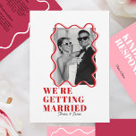 modern Bold Wavy funky Viva Magenta Wedding Invitation<br><div class="desc">Bright Wedding Invite ,  Retro Wedding Invitation ,  Minimal Wedding Invite ,  Bold Wedding Invitations ,  Modern Wedding Invitations ,  Colourful</div>