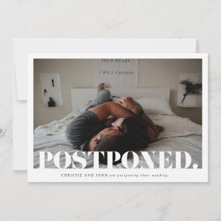 Modern Bold Wedding Postponement Change the Date Announcement