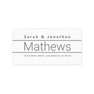 Modern Bold White & Grey Return Address Label