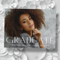 Modern Bold White Transparent Text Grad Photo