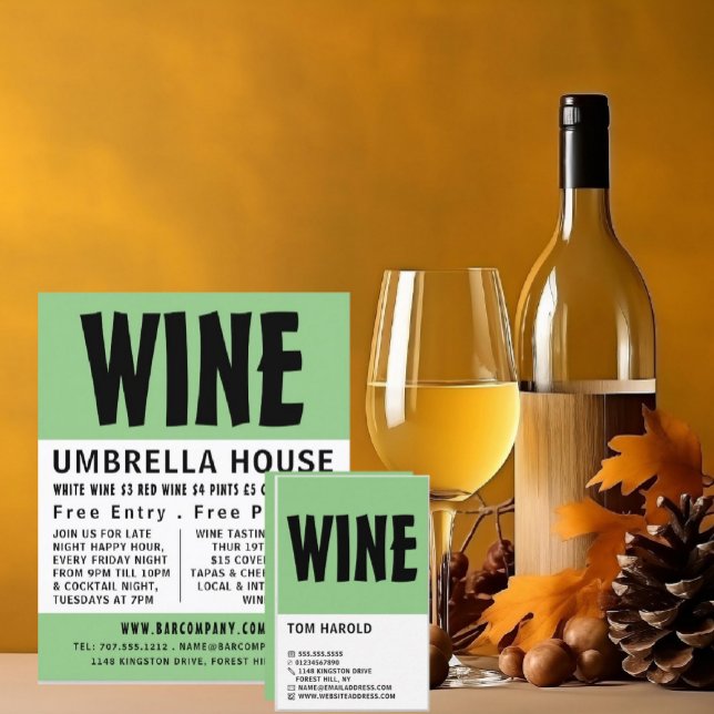 Modern Bold, Wine Bar/Winery Advertising Flyer (Creator Uploaded)